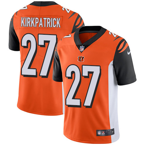 2019 men Cincinnati Bengals #27 Kirkpatrick Orange Nike Vapor Untouchable Limited NFL Jersey